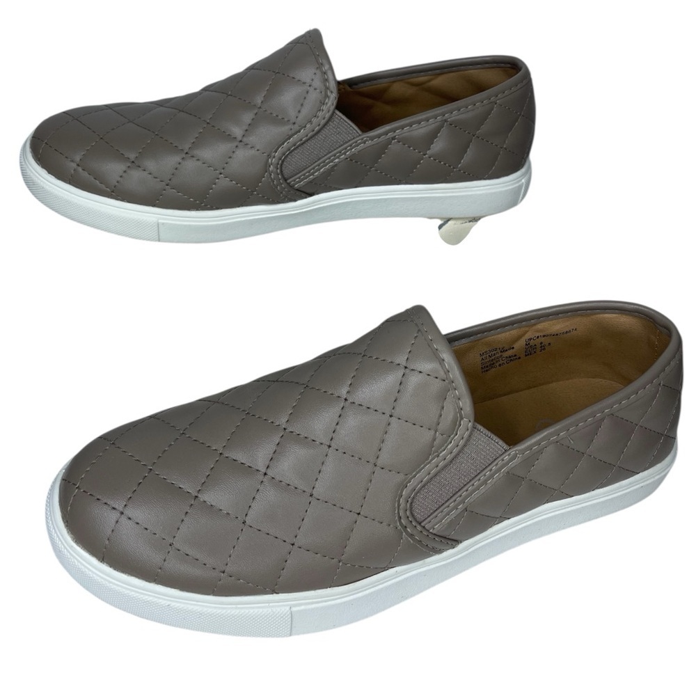 Mountain Sole Women's Slip On Sneaker Comfort Shoes Quilted Faux Leather Size 9